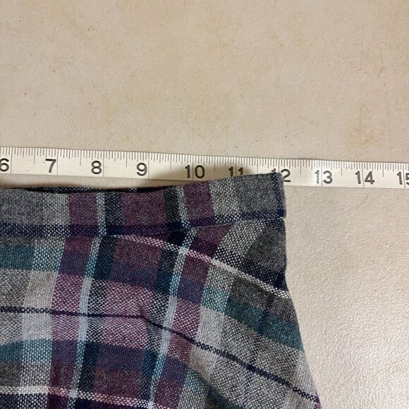 Vintage Sutter Place Plaid Purple Wool Blend Skirt 8 - Picture 6 of 9